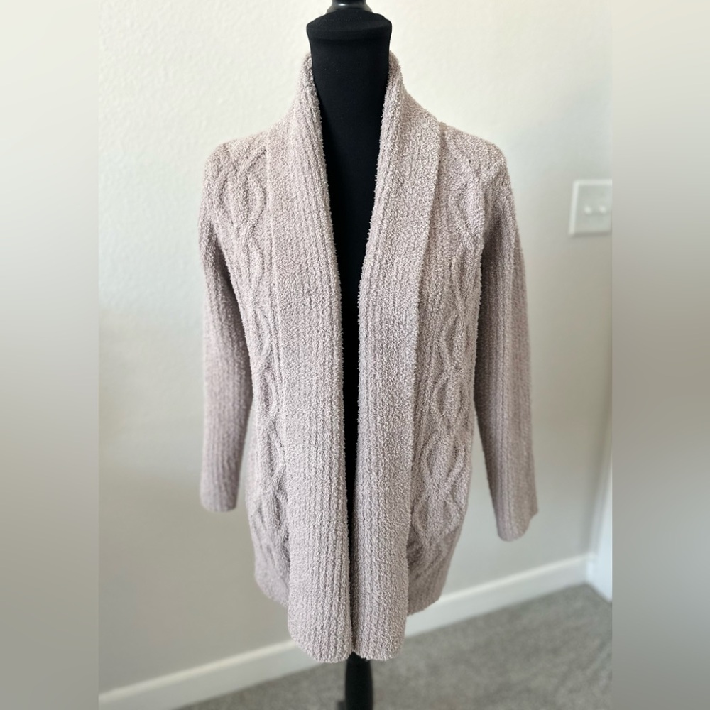 Barefoot Dreams Taupe Cable Knit Cardigan- NWT - Size XS